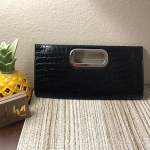 Women’s GIANNINI Black Faux Leather Clutch